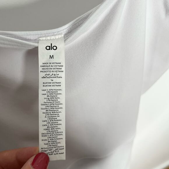 Alo Yoga Alosoft Courtside Tennis Dress Womens Medium White Casual Preppy - Picture 5 of 13